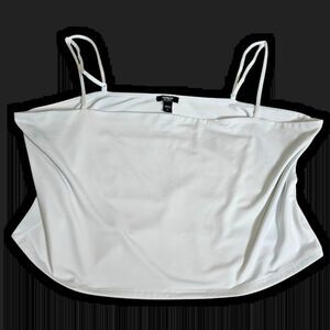 Express Body Contour Silky Square Neck Cropped Cami Top XL Stretch Layer Neutral